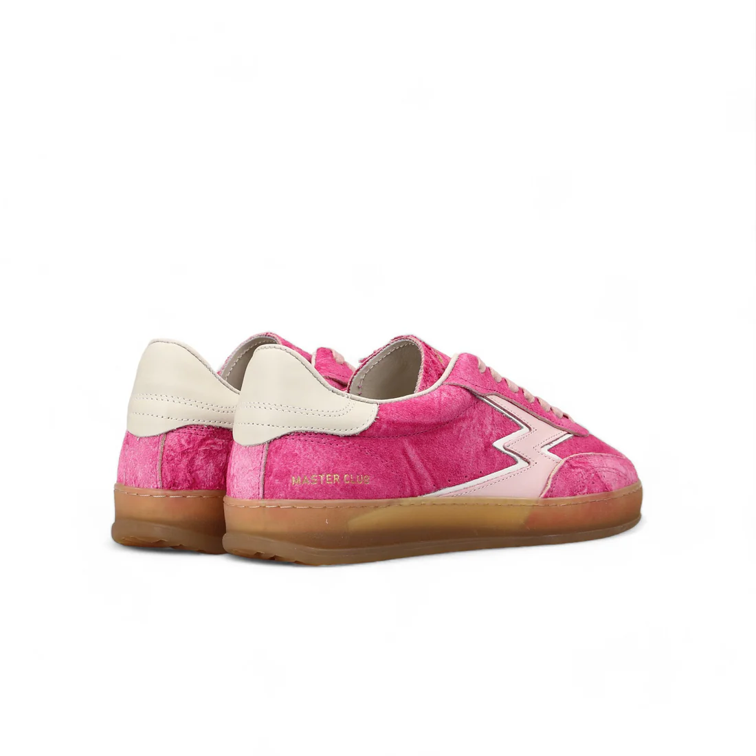 MoaConcept CL046 pink leather logo cherry scratched and washed suede club - Afbeelding 3