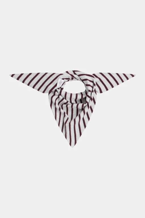 Penn&Ink W25B363 scarf stripe grey mel. aubergine