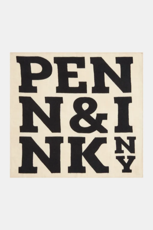 Penn&Ink W25M113 scarf print ecru black