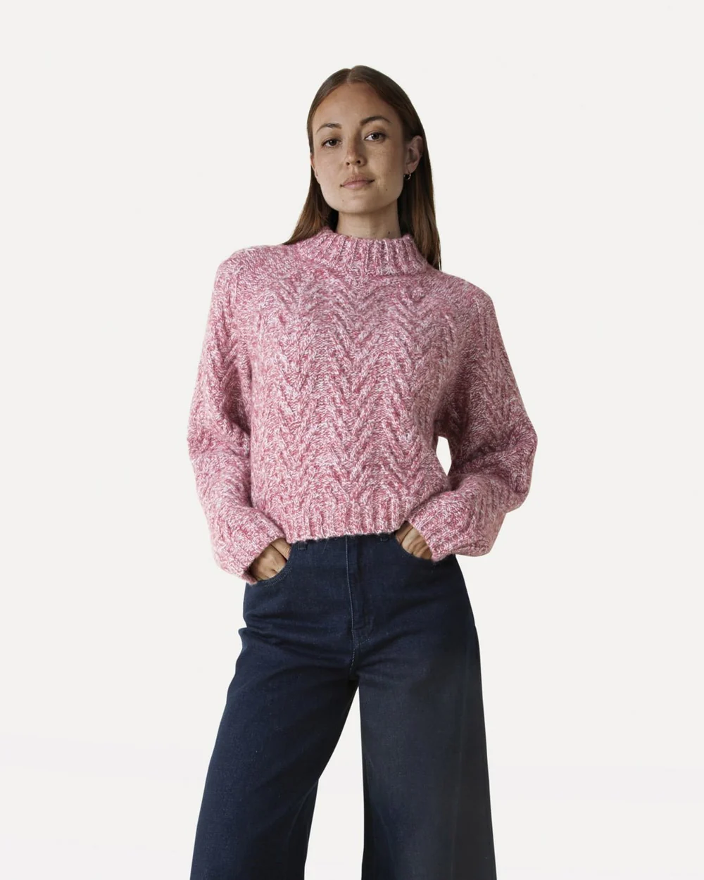 Another-Label Becka knitted pull l/s garnet rose melee