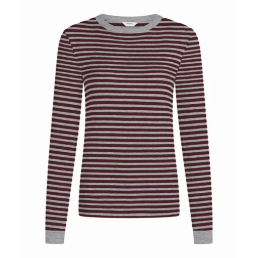 Penn&Ink W25F1745-STM longsleeve grey mel. aubergine