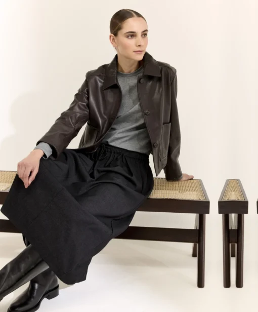 JcSophie jenny jacket leather dark brown