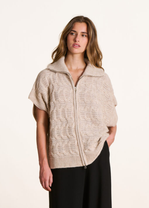 Alternative view of La Fee Maraboutee Elise-C sleeveles cardigan chanvre