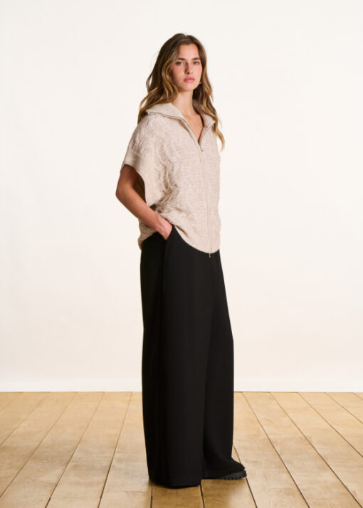 La Fee Maraboutee Elise-C sleeveles cardigan chanvre