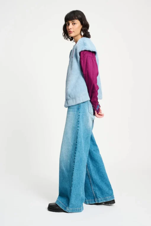 POM gilet fur misty blue SP9368 blue