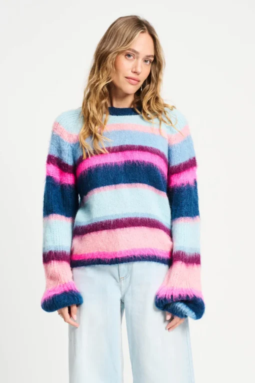 POM pullover brushed stripes blue SP9359 multicolour