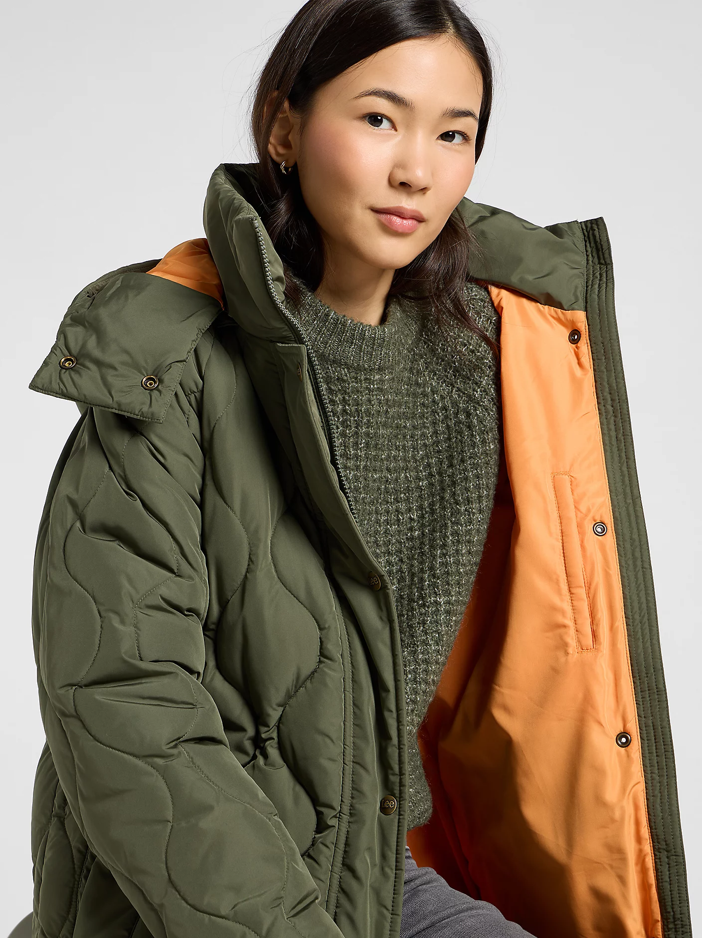 Lee Long puffer oak moss - Afbeelding 2