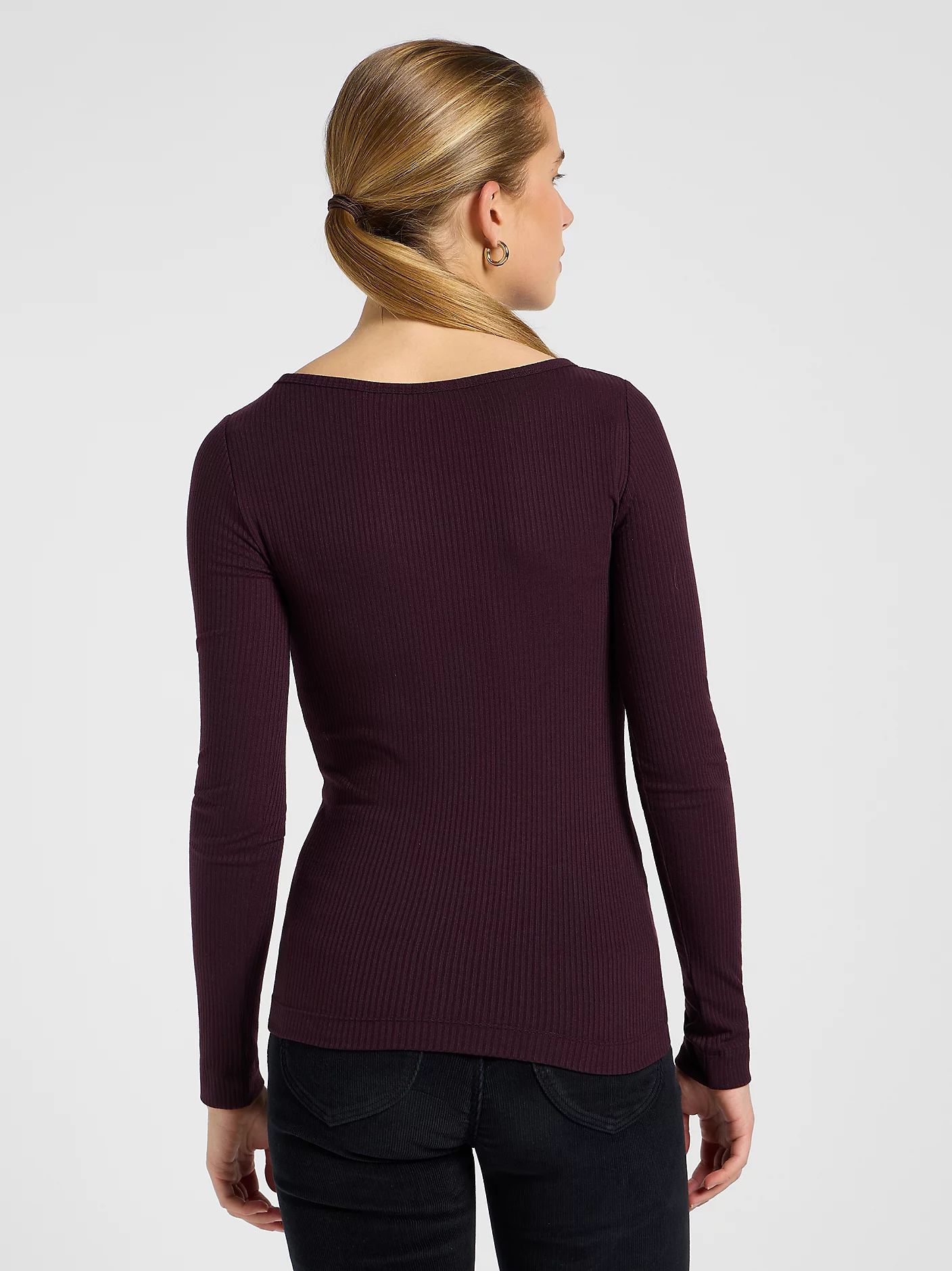 Lee LS boat neck tee deep wine - Afbeelding 5