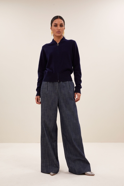 By-Bar Zipp cardigan midnight