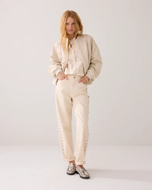 Summum 1s1247 jacket bomber padded embroidery ivory