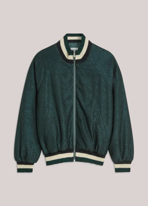 Alternative view of Summum 1s1273 Bomber jacket glitter jacquard emerald green