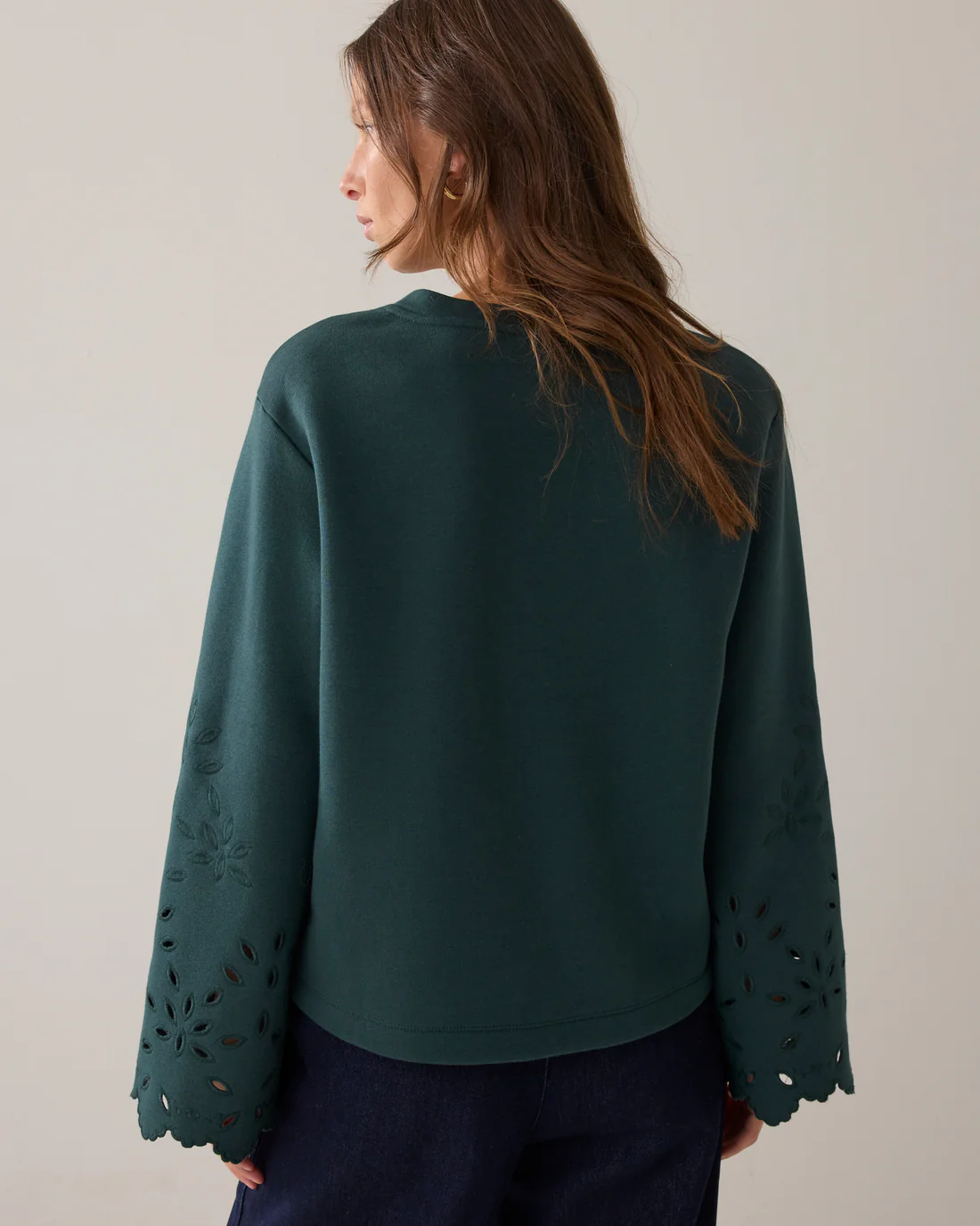 Summum 3s5213 Top embroidered sleeve emerald green - Afbeelding 5