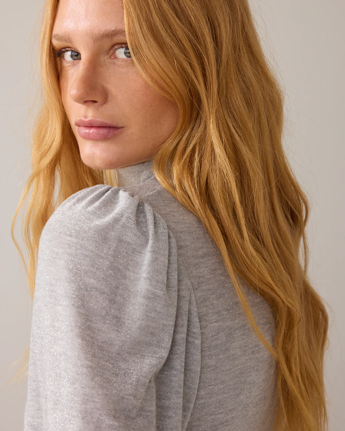 Summum 3s5235 Top scarf soft lurex mid grey - Afbeelding 5