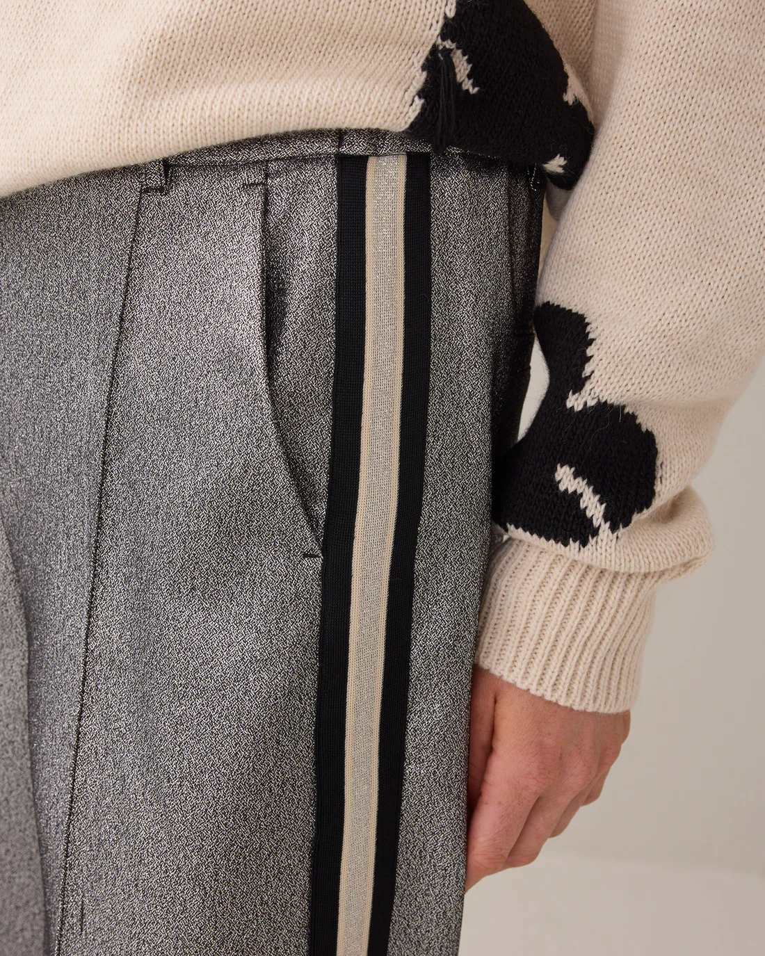 Summum 4s2895 Trousers straight glitter mid grey - Afbeelding 4