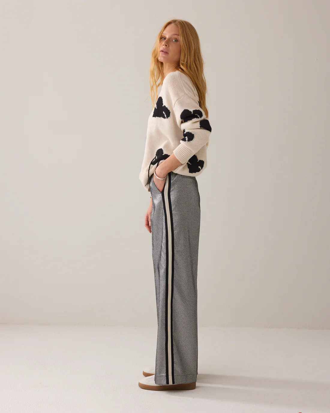 Summum 4s2895 Trousers straight glitter mid grey - Afbeelding 3