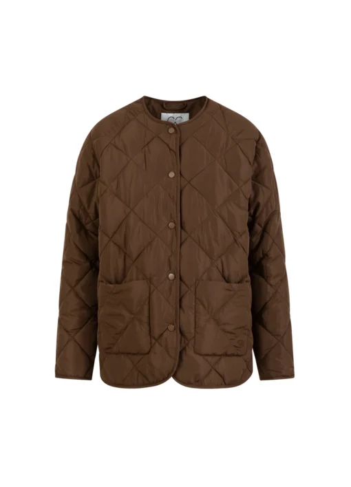 Alternative view of CC Heart 6146-254 Asta quilted loose jacket chocolate brown