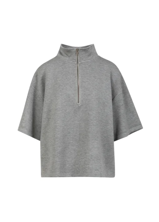CC Heart 1319-254 Billie zip tee grey melange