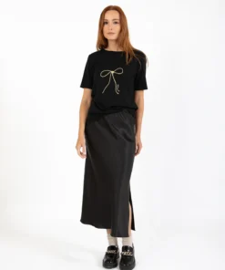 CC Heart 4510 Skyler mid length skirt black