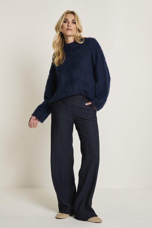 Parami 220206 Mira elastic twill jersey 001 navy  L32