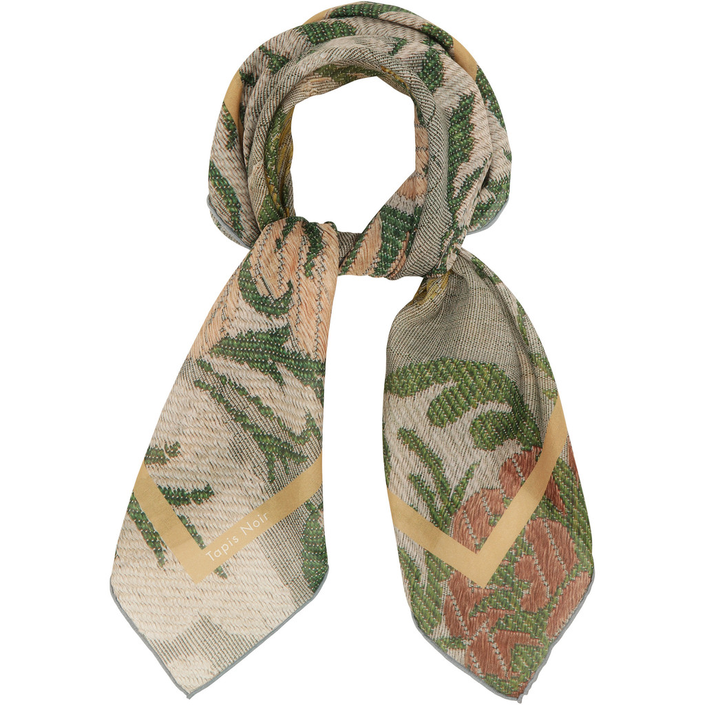 Tapis Noir light green flower scarf