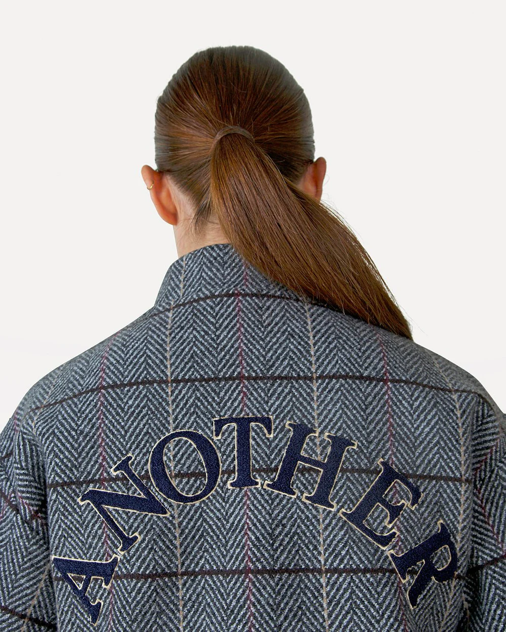 Another-Label Sarah another check jacket black white pomegranate check - Afbeelding 3