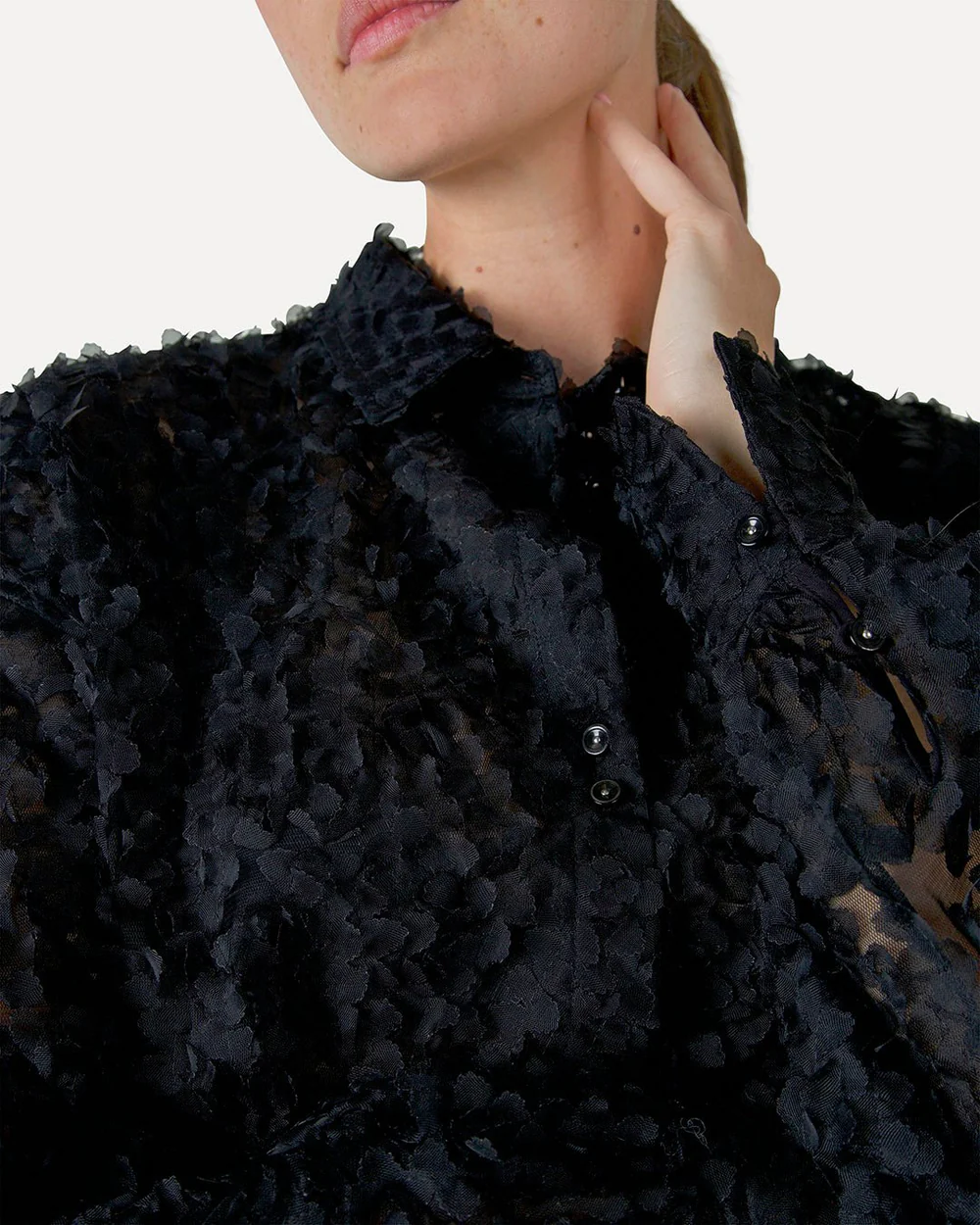 Another-Label Thea shirt l/s black - Afbeelding 3