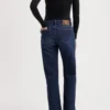 women sustainable jeans carry mid straight faded vintage full body back winter