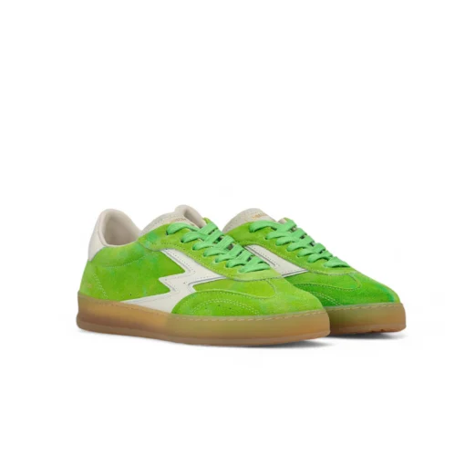 Alternative view of MoaConcept CL065 off white details grass green tie dye suede club