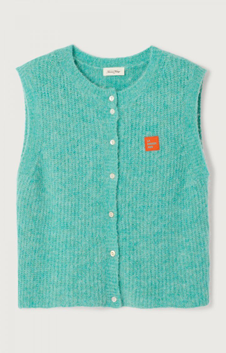 American Vintage Z26 EAST19MCE26 gilet court sm col rond boutonne recif chine - Afbeelding 2