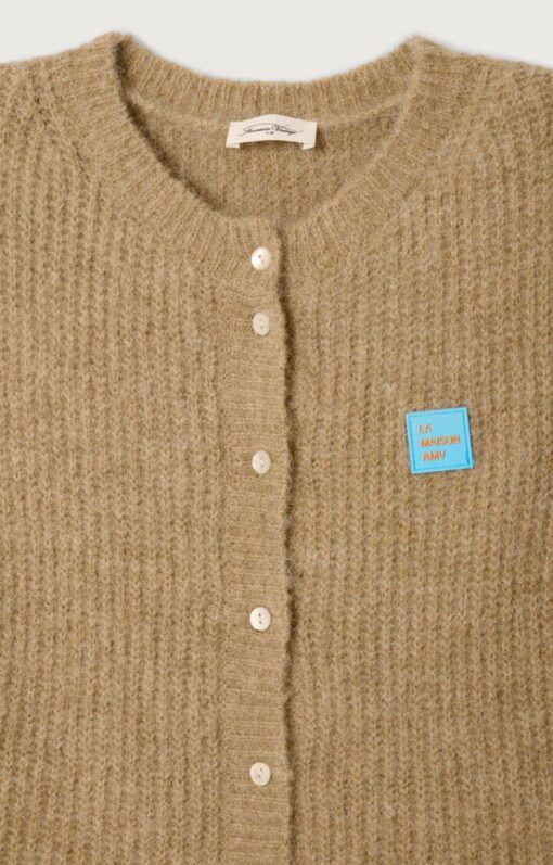 Alternative view of American Vintage Z26 EAST19MCE26 gilet court sm col rond boutonne  sable chine