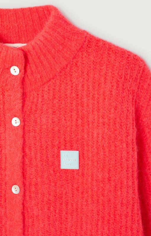 Alternative view of American Vintage EAST19NE26 Gilet court ml col montant boutonne sunrise fluo