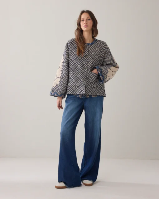 Summum 1s1284 Jacket blue jacquard midnight blue