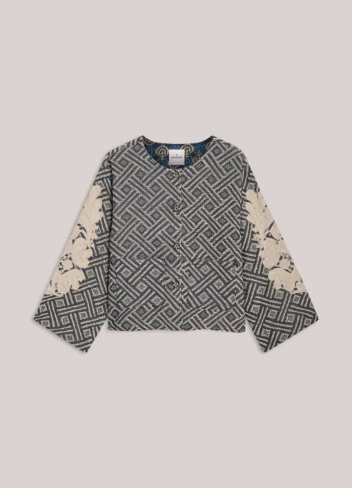 Alternative view of Summum 1s1284 Jacket blue jacquard midnight blue