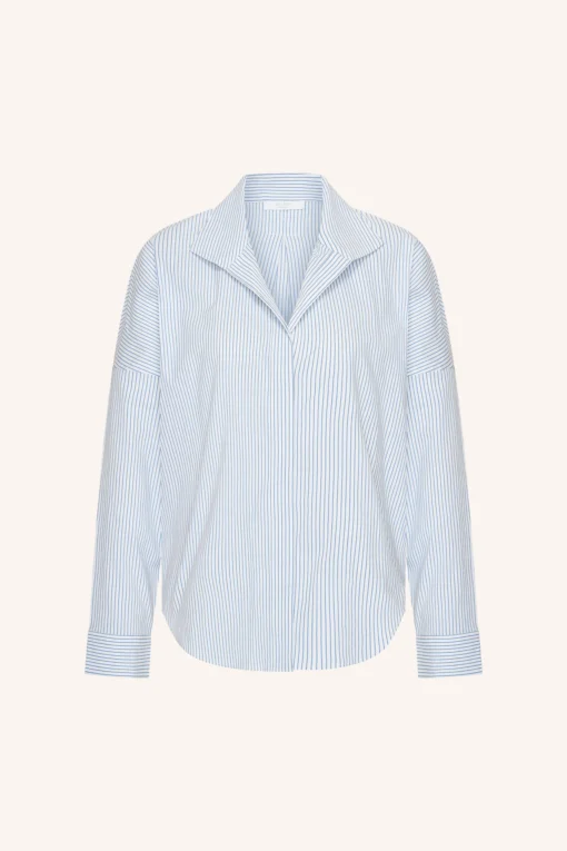 Alternative view of By-Bar Jule stripe blouse blue seer stripe