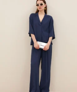 By-Bar Owen viscose blouse winter blue