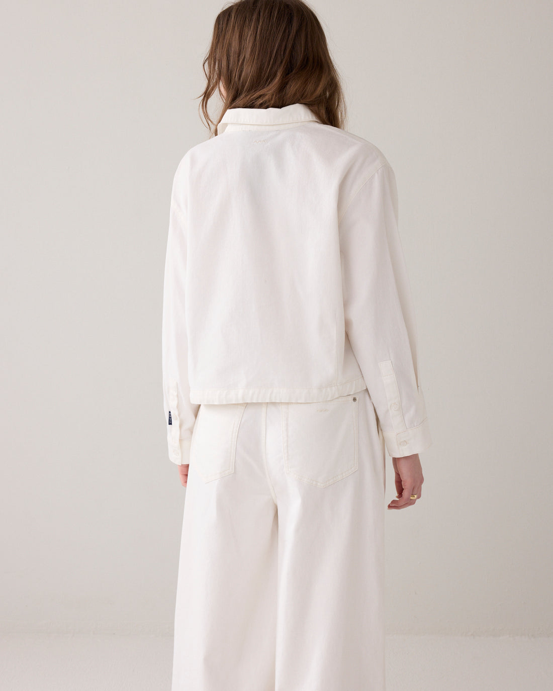 Summum 2s3404 blouse denim light white cotton twill - Afbeelding 7
