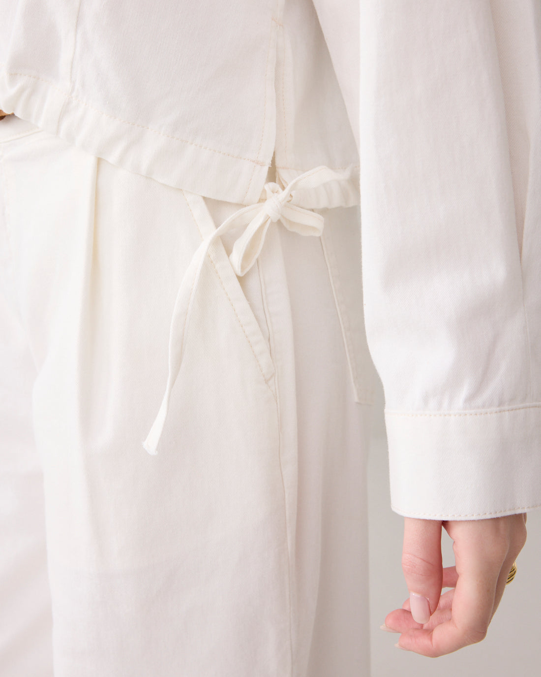 Summum 2s3404 blouse denim light white cotton twill - Afbeelding 6