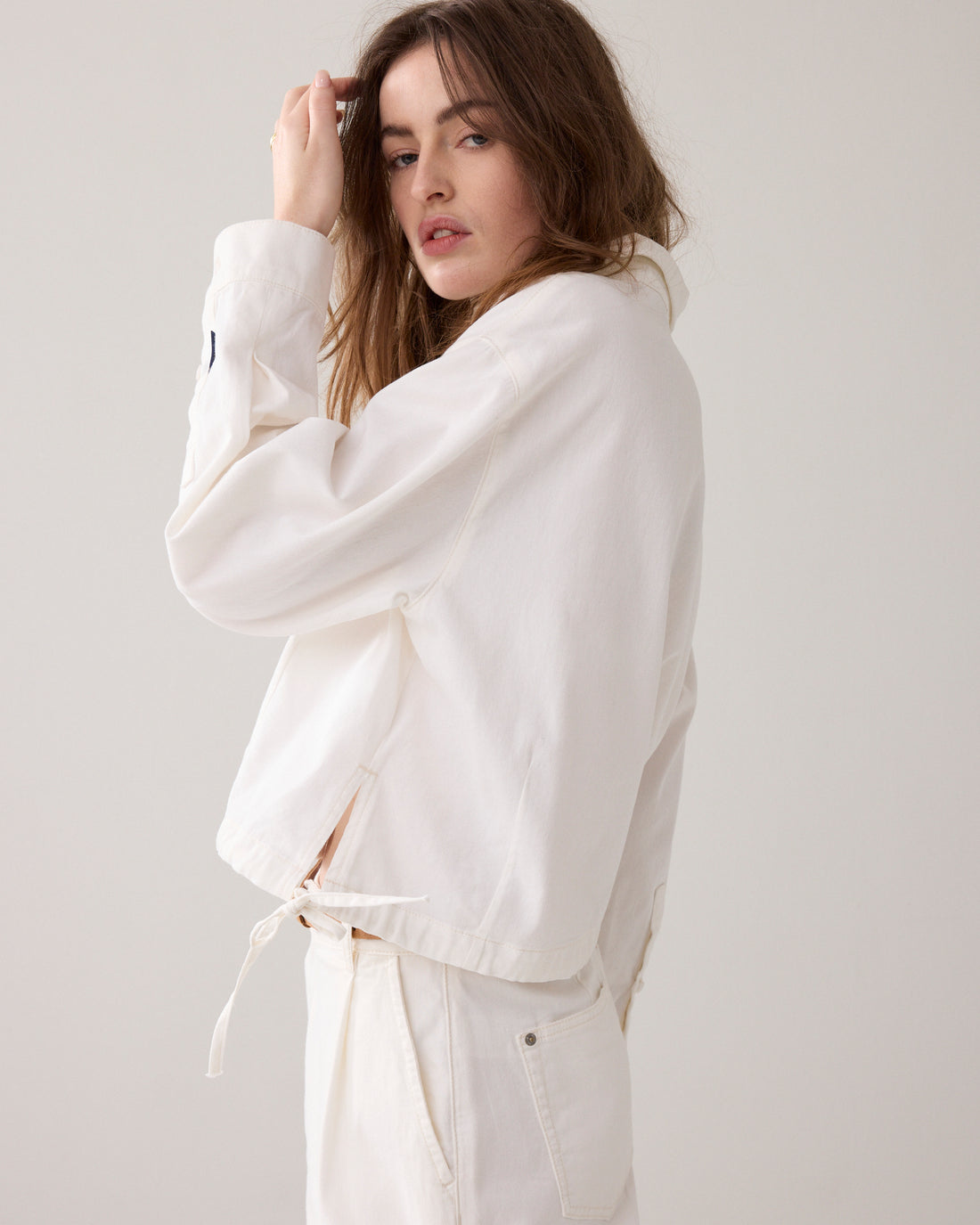 Summum 2s3404 blouse denim light white cotton twill - Afbeelding 5