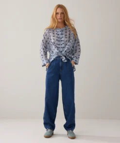 Summum 2s3463 Blouse tie dye stripe soft blue