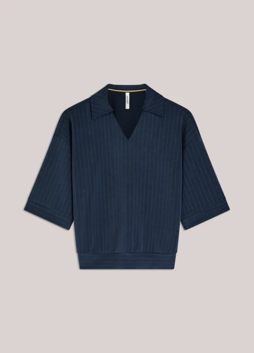 Alternative view of Summum 3s5253 Top pinstripe scuba midnight blue