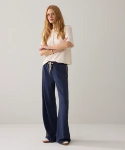 Summum 4s2923 Trouser pinstripe scuba midnight blue