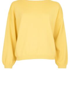 TWNS Z26 Los Angeles long puffed sleeves boat neck jumper butter yellow
