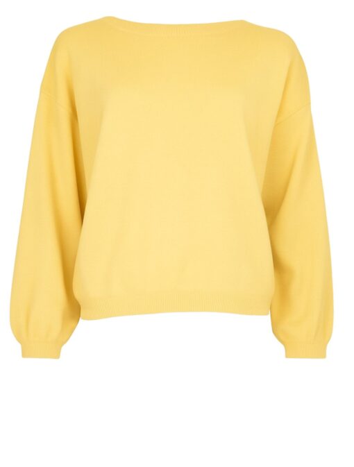 TWNS Z26 Los Angeles long puffed sleeves boat neck jumper butter yellow