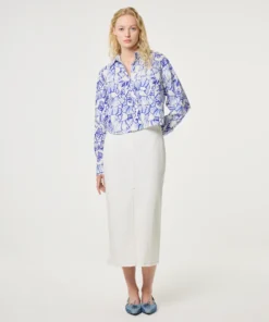 Fabienne Chapot Haidy blouse cosy white/cobalt