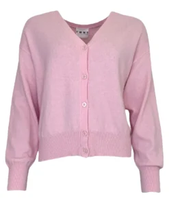TWNS Z26 Aspen long sleeved v-neck buttoned cardigan baby pink