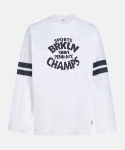 Penn&Ink S26F1807 longsleeve print white/navy