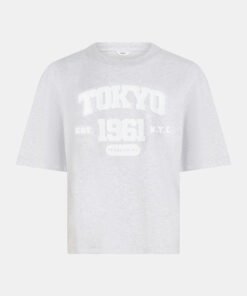 Penn&Ink S26F1812 t-shirt print grey melange/white