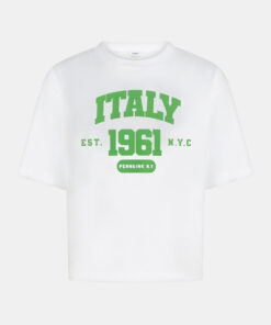 Penn&Ink S26F1813 t-shirt print white/grass