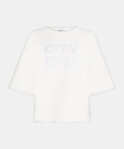 Penn&Ink S26F1835 sweater print ecru/white