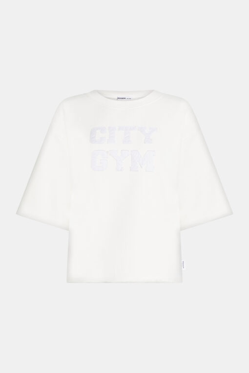 Penn&Ink S26F1835 sweater print ecru/white